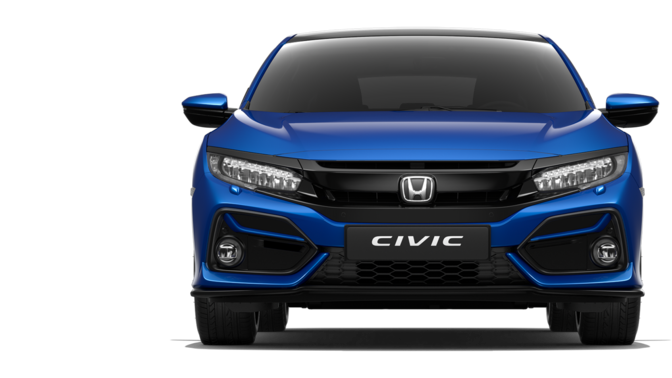 Vista posteriore della Honda Civic.