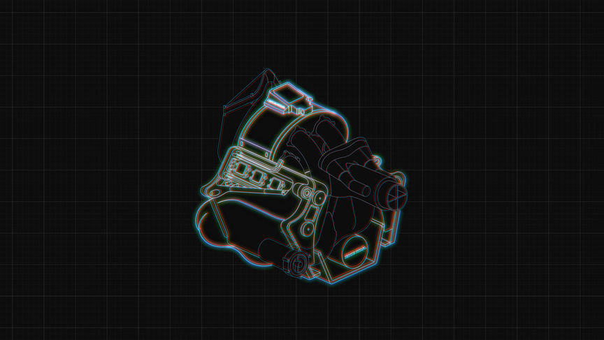 CAD 3D del turbocompressore