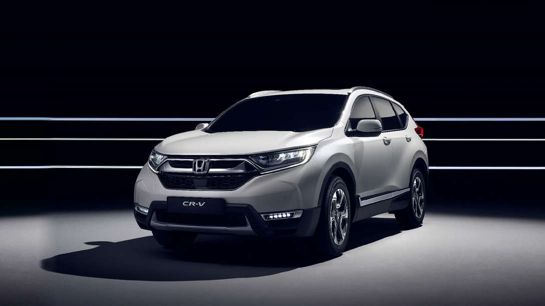 Vista laterale anteriore del propulsore ibrido avanzato Honda CR-V.