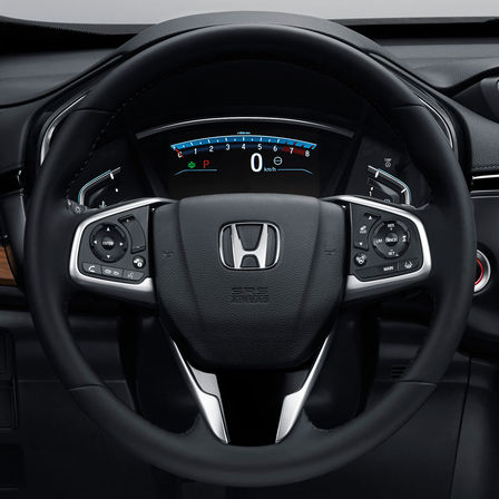 Vista dettagliata del volante multifunzione della Honda CR-V.