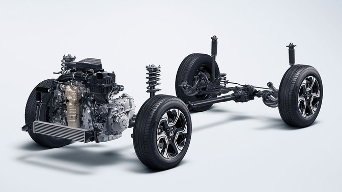 Scheletro della carrozzeria della Honda CR-V.