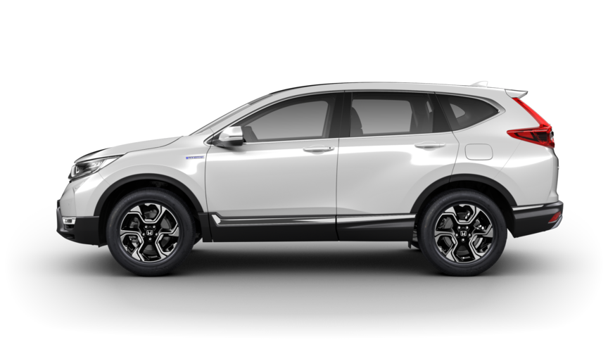 Profilo della Honda CR-V Hybrid (Platinum White Pearl).