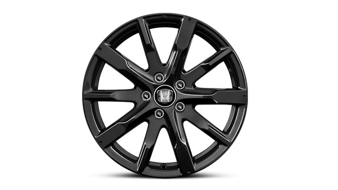 Primo piano della superficie del cerchio in lega Gunpowder Black da 18" per Honda CR-V. 