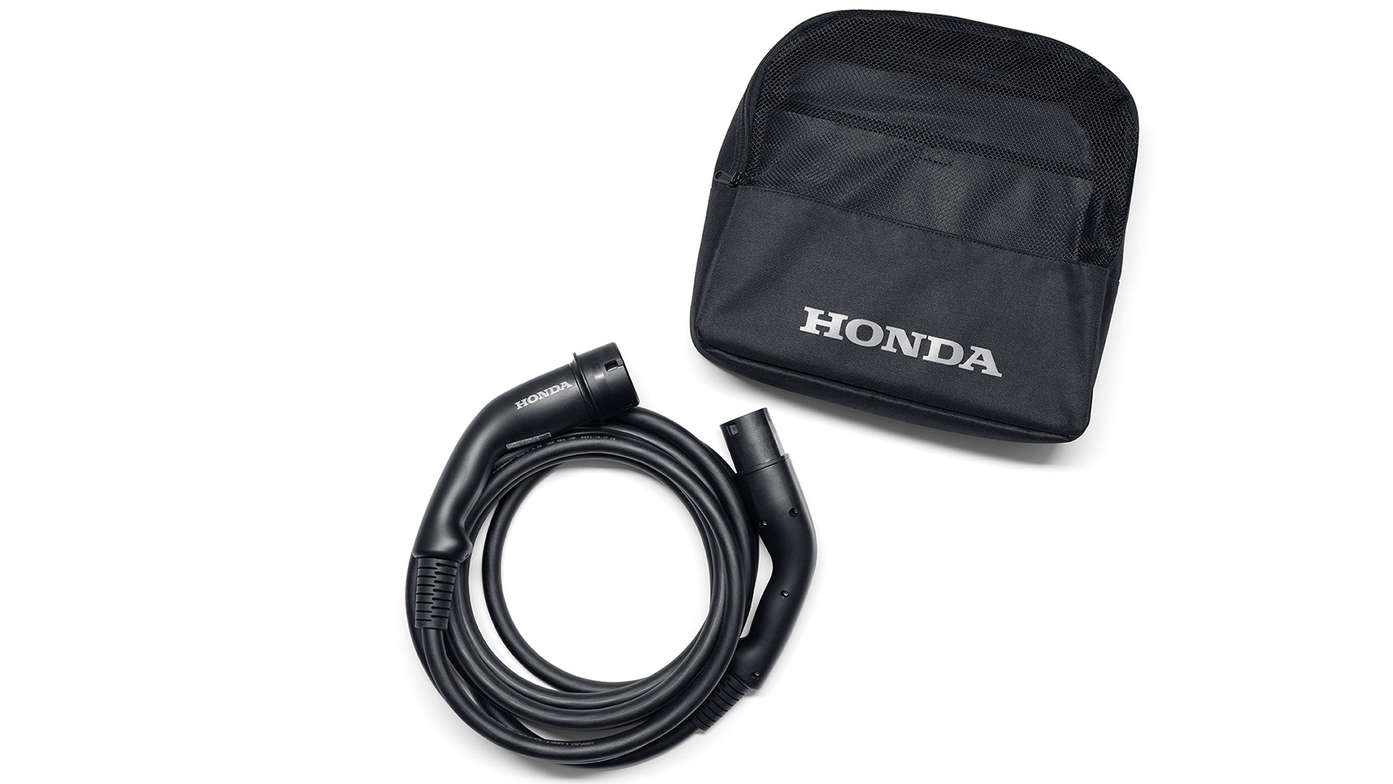 Primo piano del cavo di ricarica modalità 3 dell'Honda E Power Charger.