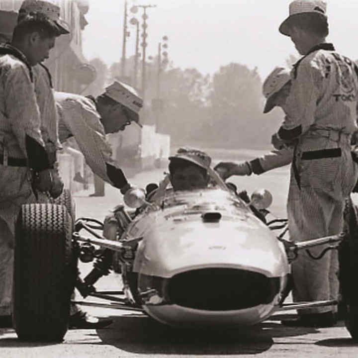 Soichiro Honda, in preparazione per la nostra primissima gara di Formula 1 nel 1964 al Gran Premio di Ungheria.