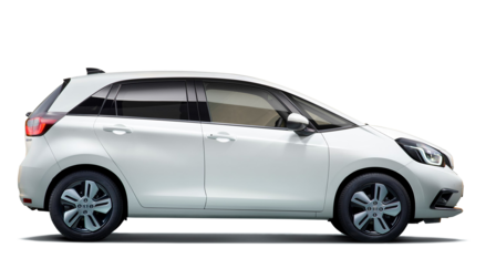 Vista frontale di tre quarti di Honda Jazz Hybrid