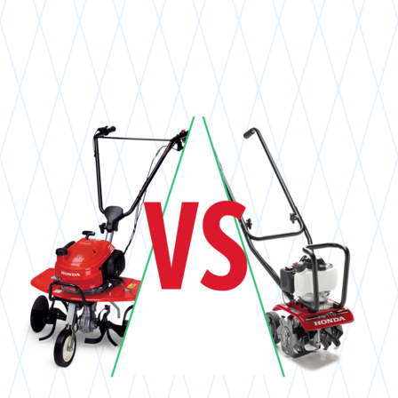 2 motozappe con illustrazione a confronto.