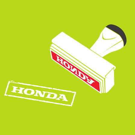Illustrazione di timbro Honda.