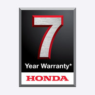 Logo tagliasiepi Honda 7 anni di garanzia.