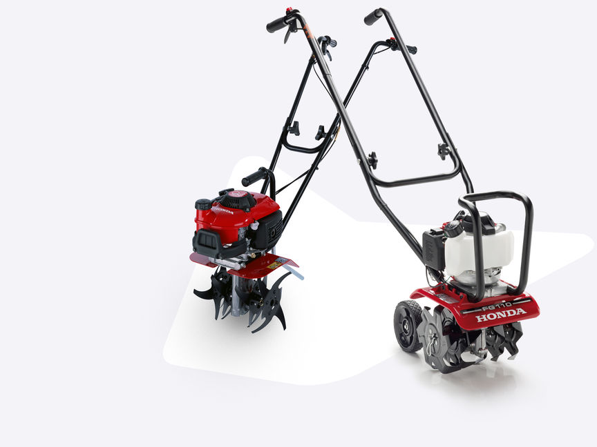 2 x micro-motozappe Honda con diversi accessori.