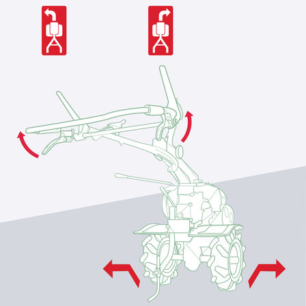 Diagram focusing on side clutch on handles.