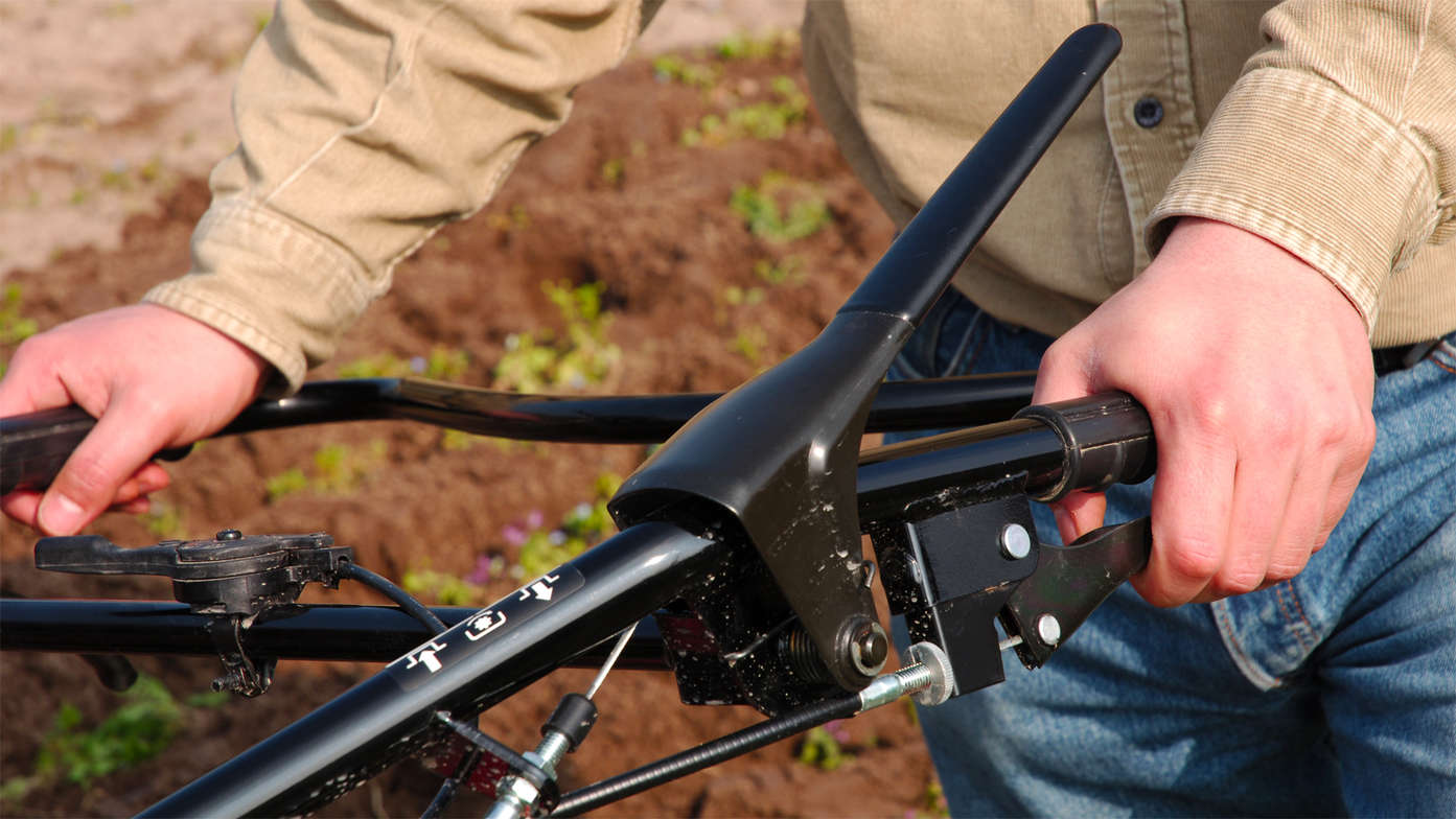 Close up of security loop handle.