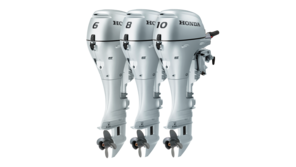 Motori BF6, BF8 e BF10 di fronte da tre quarti.