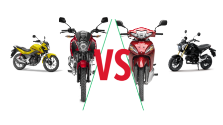 Composizione di moto Honda 125cc.
