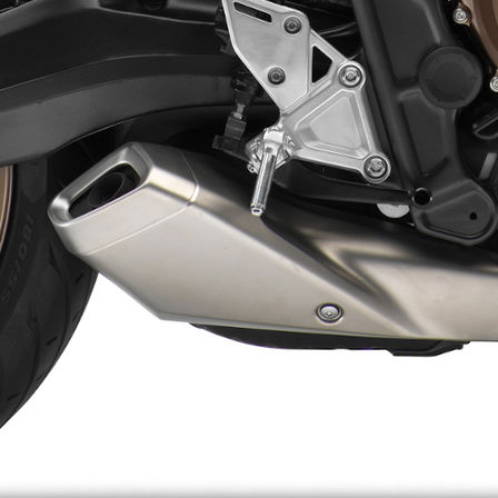 CB650R Neo Sports Café, dettaglio del collettore di scarico, scatto in studio