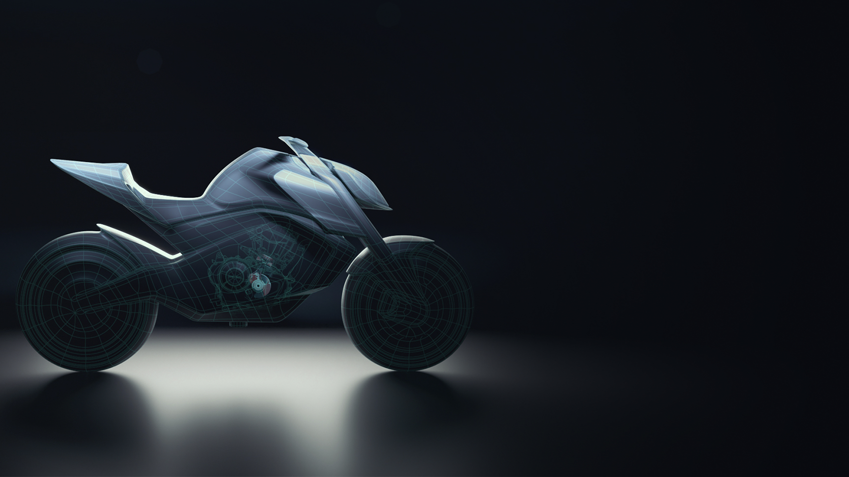 Immagine simulata della vista laterale della Honda Hornet.