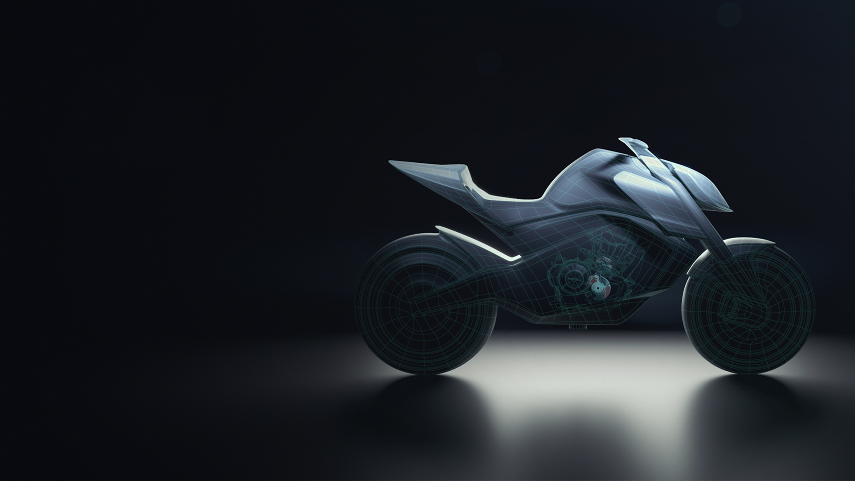 Vista laterale del design simulato della Honda Hornet.