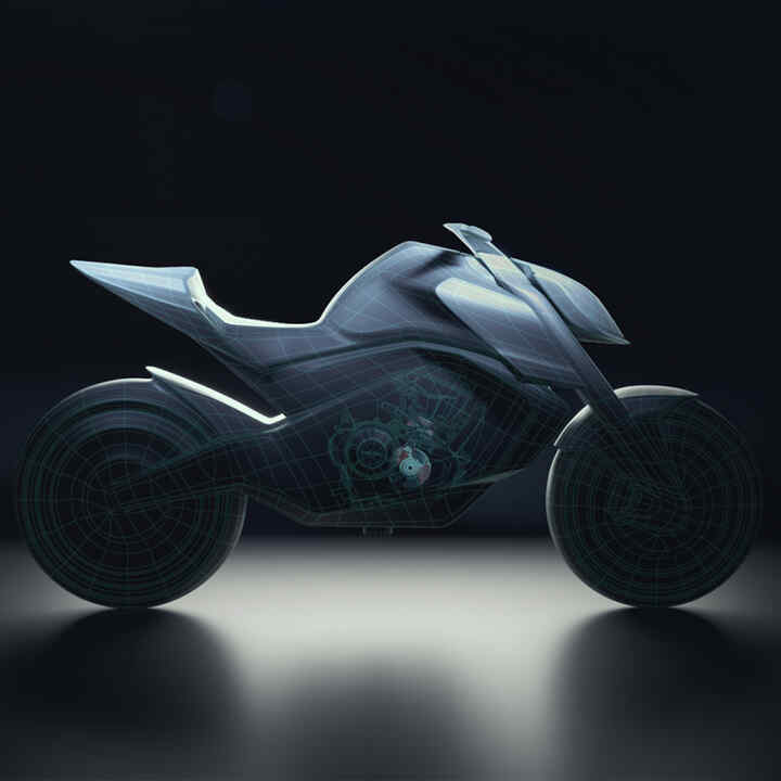 Vista laterale del design simulato della Honda Hornet.