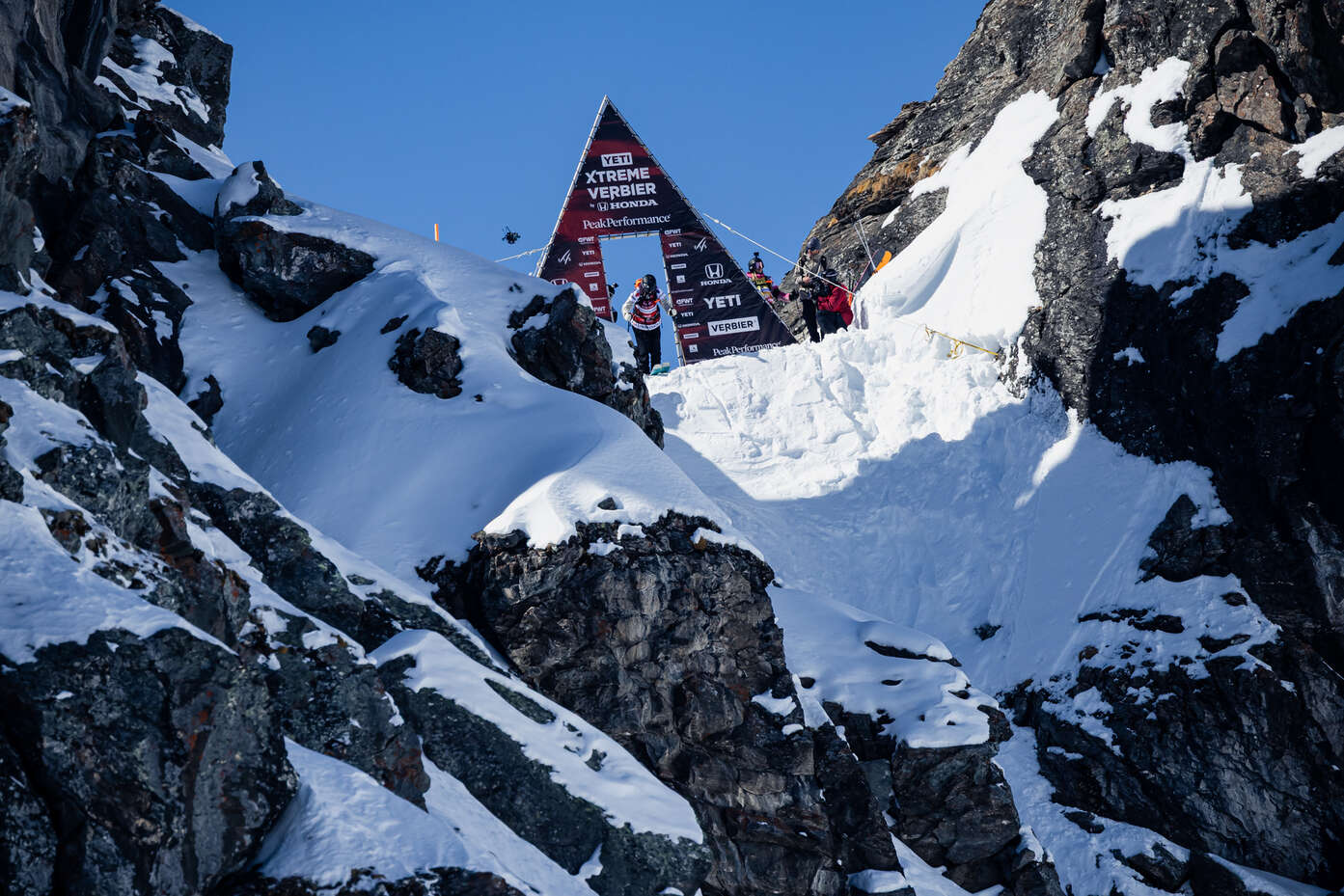 Porta di partenza dell'Xtreme Verbier in cima al Bec des Rosses