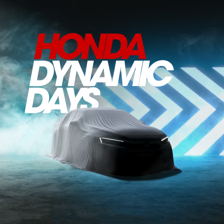Immagine della nuova Civic coperta da un telo per gli Honda Dynamic Days