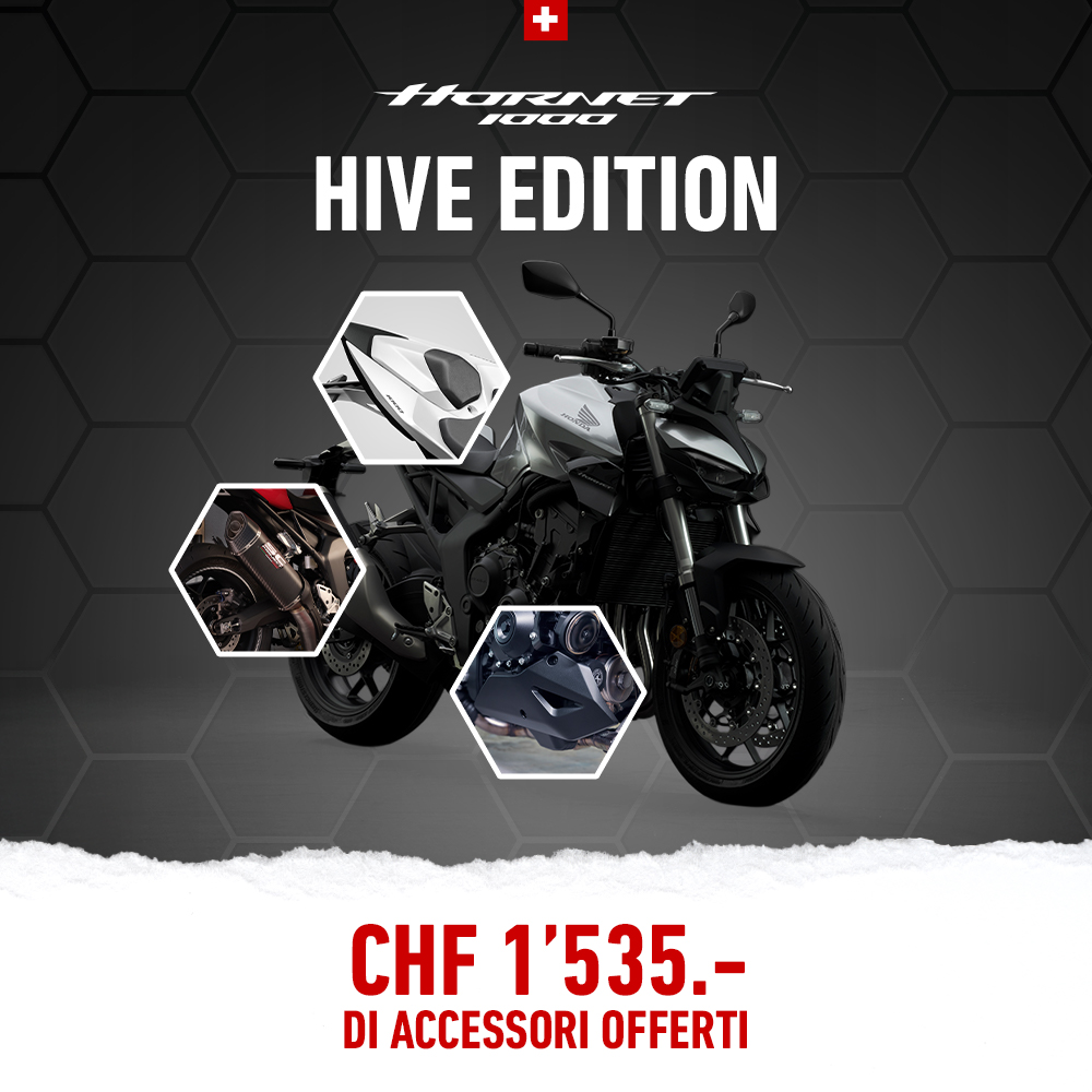 Hornet 1000 hive edition avec détails des accessoires sur la moto
