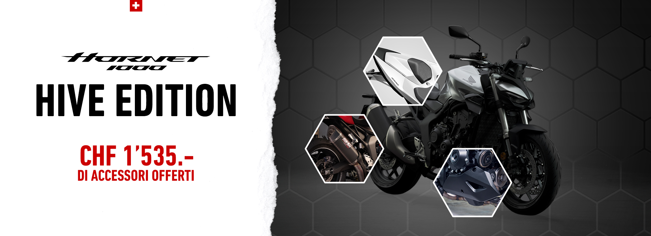 Hornet 1000 hive edition avec détails des accessoires sur la moto