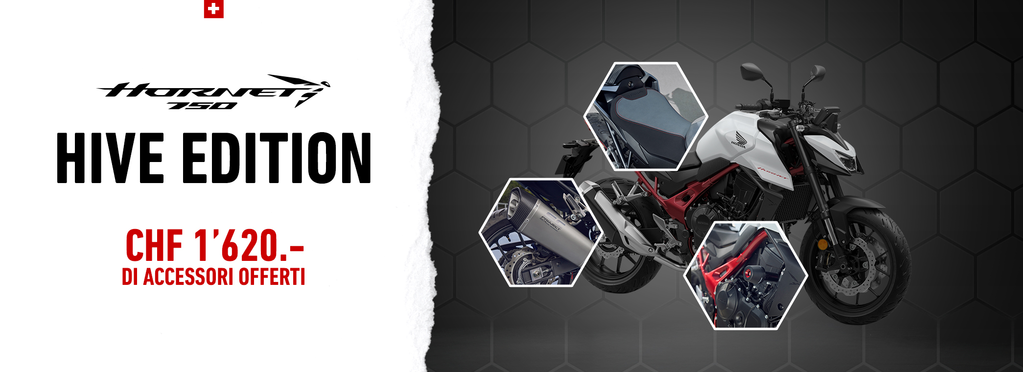 Hornet 1000 hive edition avec détails des accessoires sur la moto